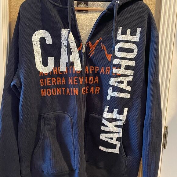 Expedition CA LAKE TAHOE Sherpa Lined Zip Up Mens Jacket L - Picture 2 of 16
